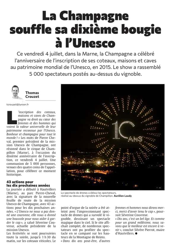 La Champagne souffle sa dixième bougie à l'Unesco !