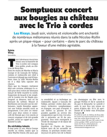 Château de Ricey-bas : un somptueux concert aux bougies