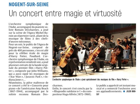 Nogent-Sur-Seine : Un concert entre magie et virtuosité .