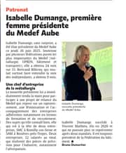 Isabelle Dumange, première femme présidente du Medef Aube