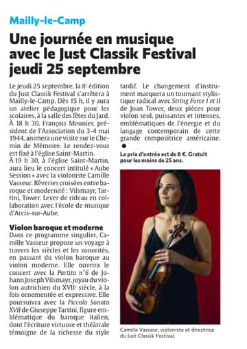 Une journée en musique à Mailly-le-Camp avec le Just Classik Festival