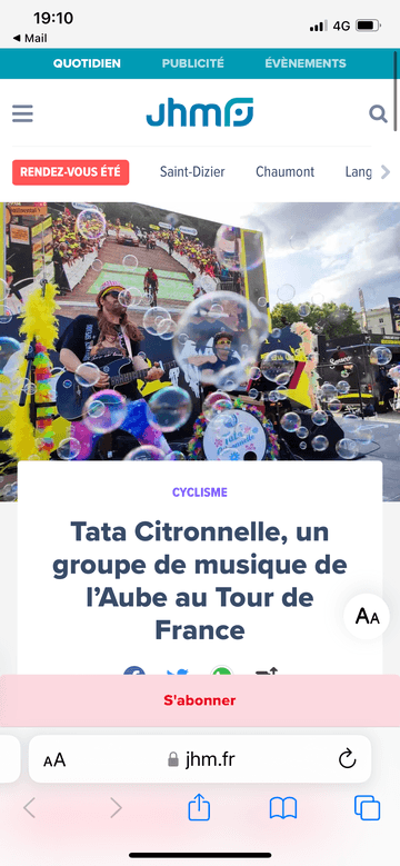 Tata Citronnelle, un groupe de musique de l’Aube au Tour de France
