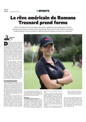 Golf : le rêve américain de la jeune Auboise Romane Tresnard