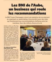 Les BNI de l'Aube un business qui roule les recommandations