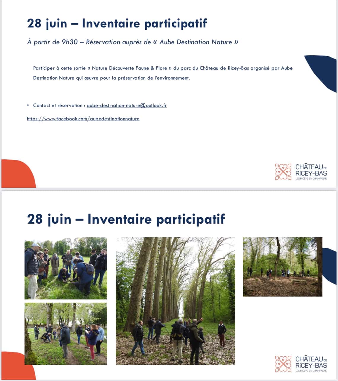 Inventaire participatif au Château de Ricey-Bas avec Destination Nature