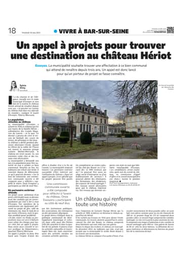 Un appel à projets pour trouver une destination au château Hériot