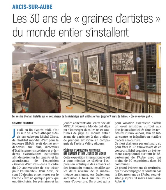 Les 30 ans de Graines d'artistes du monde entier s'installent.