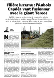Filière luzerne : l’Aubois Capdéa fusionne avec le géant Tereos