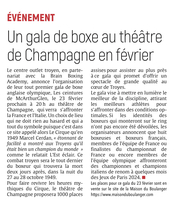 Un gala de boxe au théâtre de Champagne en février