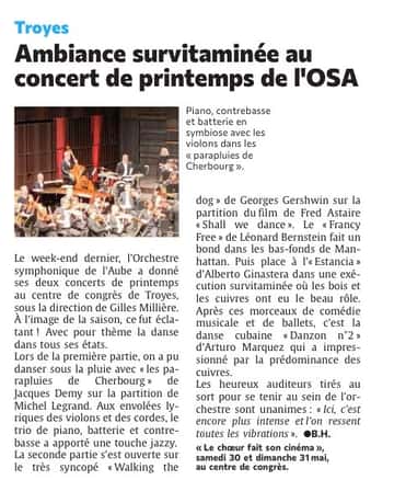 Ambiance survitaminée au concert de printemps de l’OSA