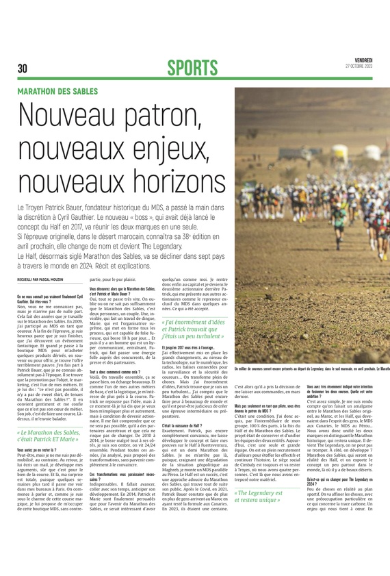 Marathon des Sables: nouveau patron, nouveaux enjeux, nouveaux horizons...