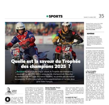 Quelle est la saveur du Trophée des champions 2025 de motoball ?