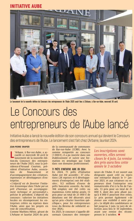 La nouvelle édition du Concours des entrepreneurs 2025 de l’Aube
