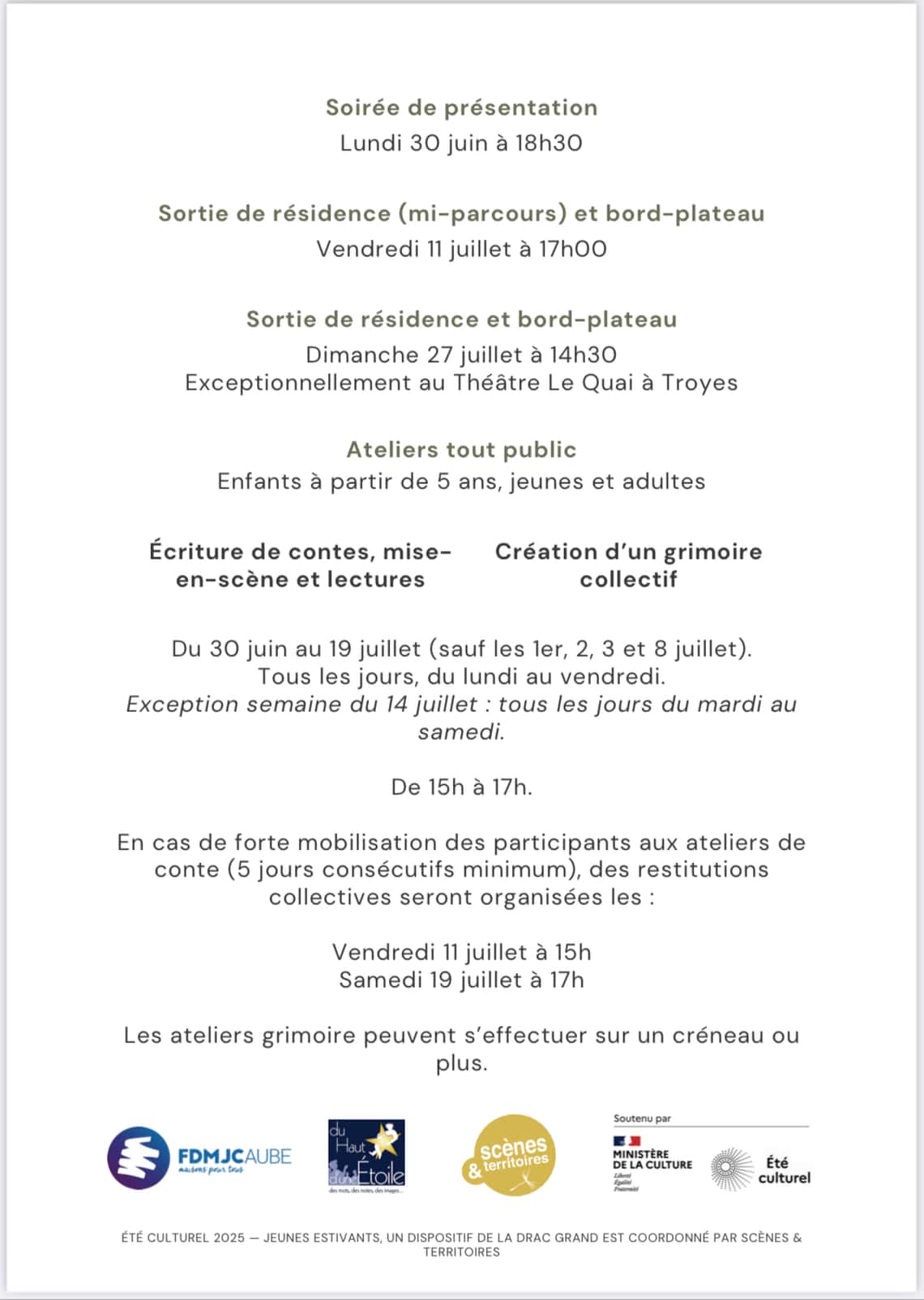 Spectacle proposé par Ophélie Delsol, pépite Aubassadeurs.
