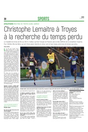 Christophe Lemaitre à Troyes samedi, à la recherche du temps perdu