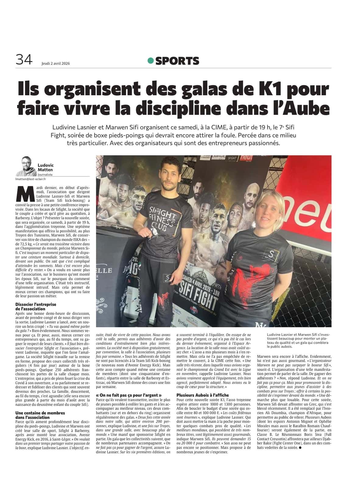 Ils organisent des galas de K1 pour faire vivre la discipline dans l’Aube