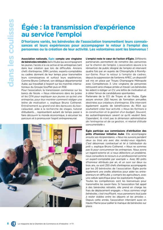 Egée : la transmission d'expérience au service de l'emploi