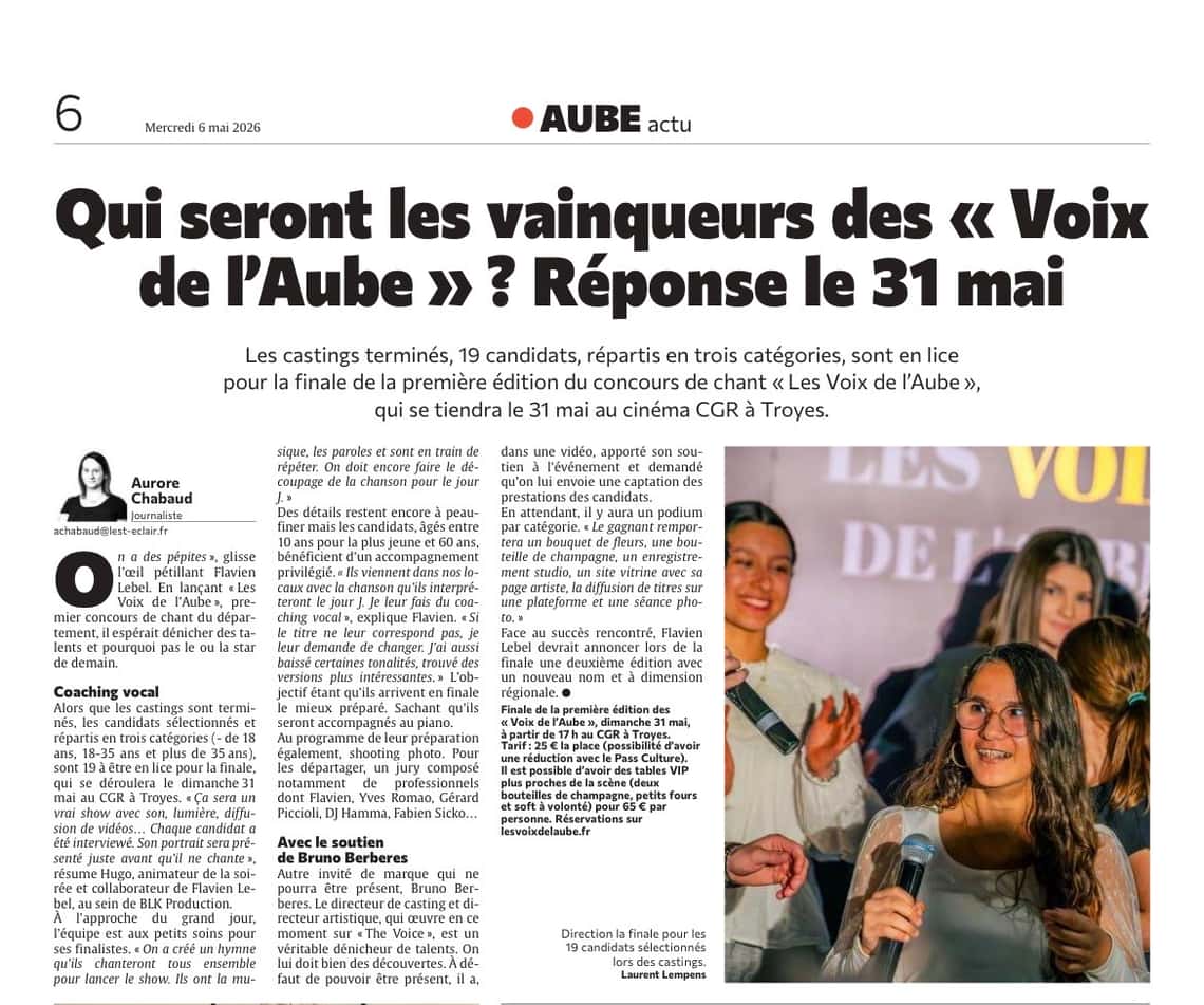 Qui seront les vainqueurs du concours de chant « Les Voix de l’Aube » ?