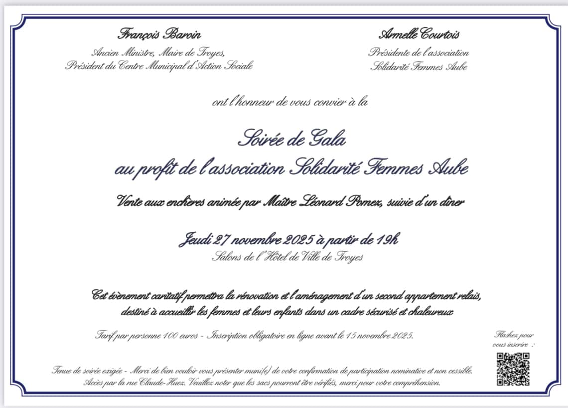 Soirée prestige et caritative pour Solidarité Femmes Aube