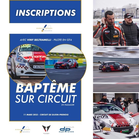 Les baptêmes sur circuit avec Viny Beltramelli, Pépite Aubassadeurs.