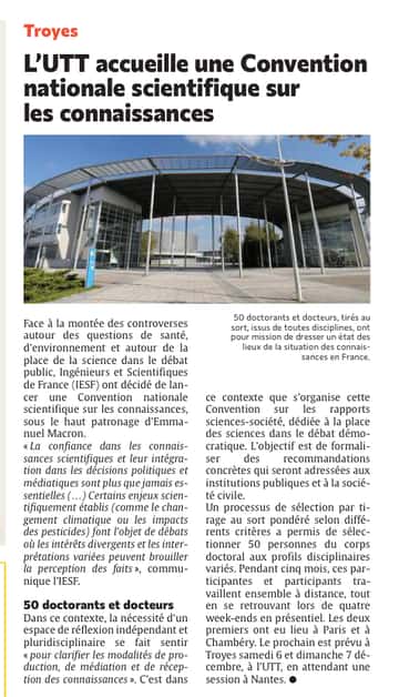 L’UTT accueille à Troyes une Convention nationale scientifique