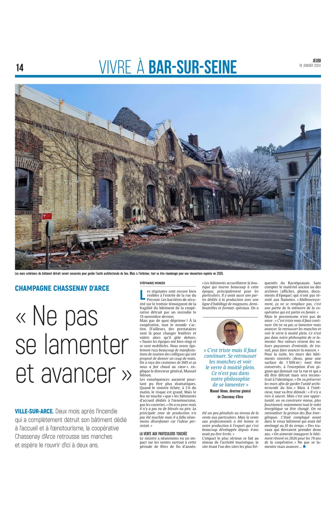 Champagne Chassenay d’Arce : «ne pas se lamenter et avancer»