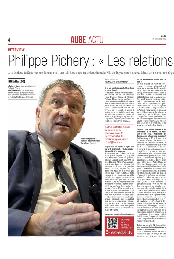 Philippe Pichery : « Les relations avec Troyes ? Il n’y en a plus »