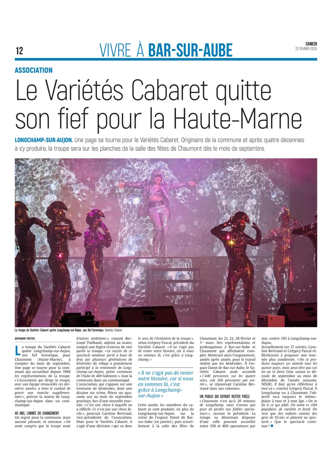 le Variétés Cabaret quitte Longchamp-sur-Aujon pour la Haute-Marne.