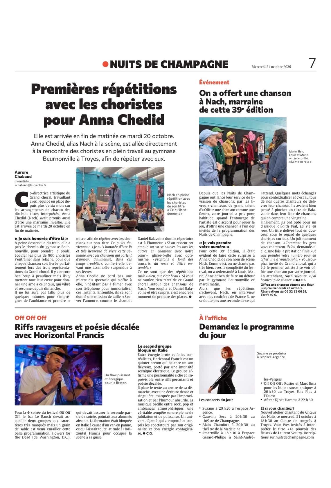 Premières répétitions avec les choristes pour Anna Chedid
