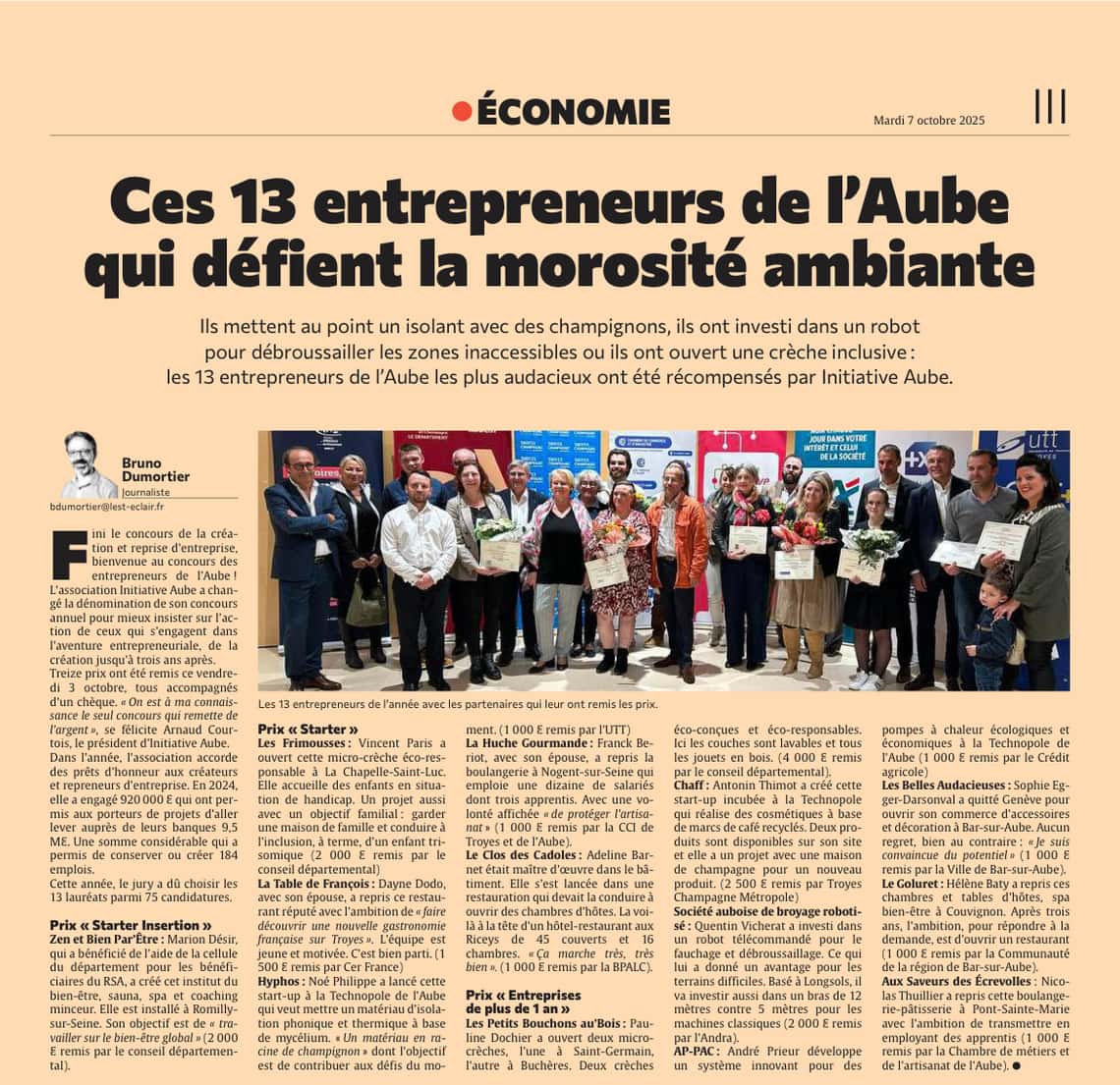 Ces 13 entrepreneurs de l’Aube qui défient la morosité ambiante