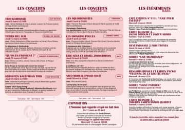 Programme du jazz club Les petits crus pour le mois de mars