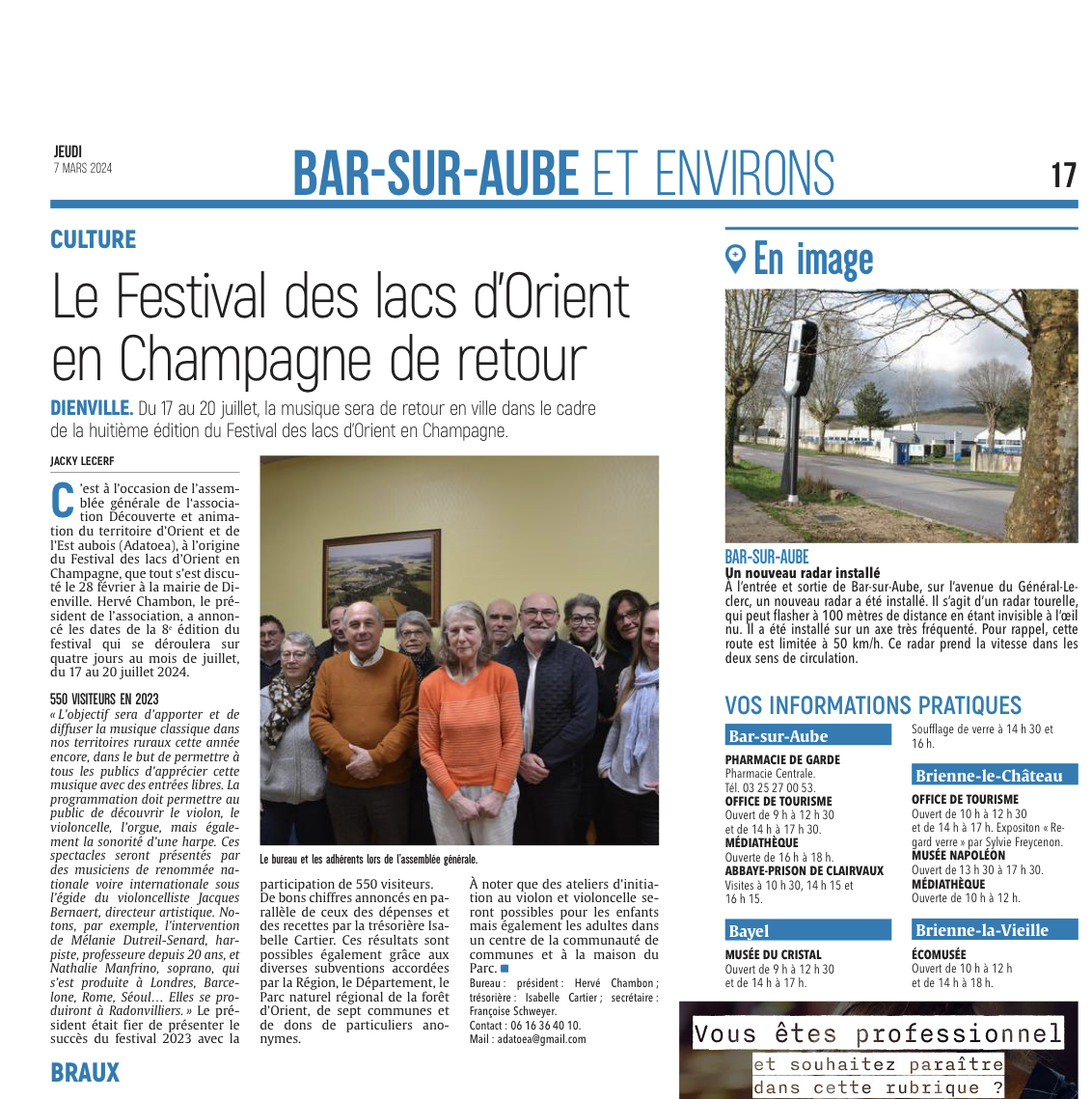 La 8e édition du Festival des lacs d’Orient