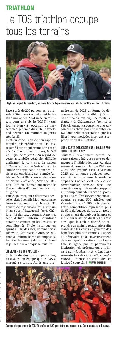 Le TOS triathlon occupe tous les terrains