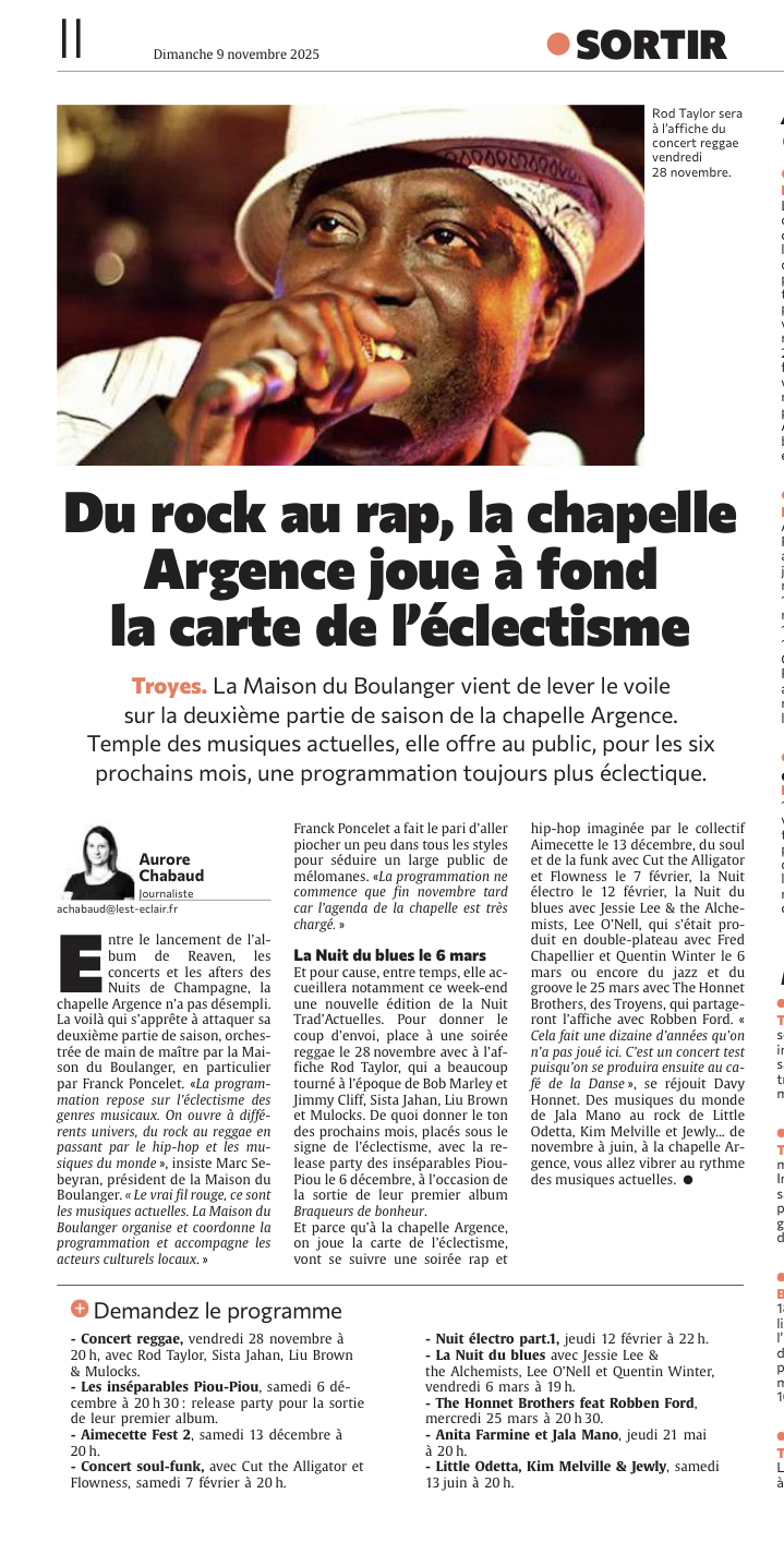 Du rock au rap, la chapelle Argence !