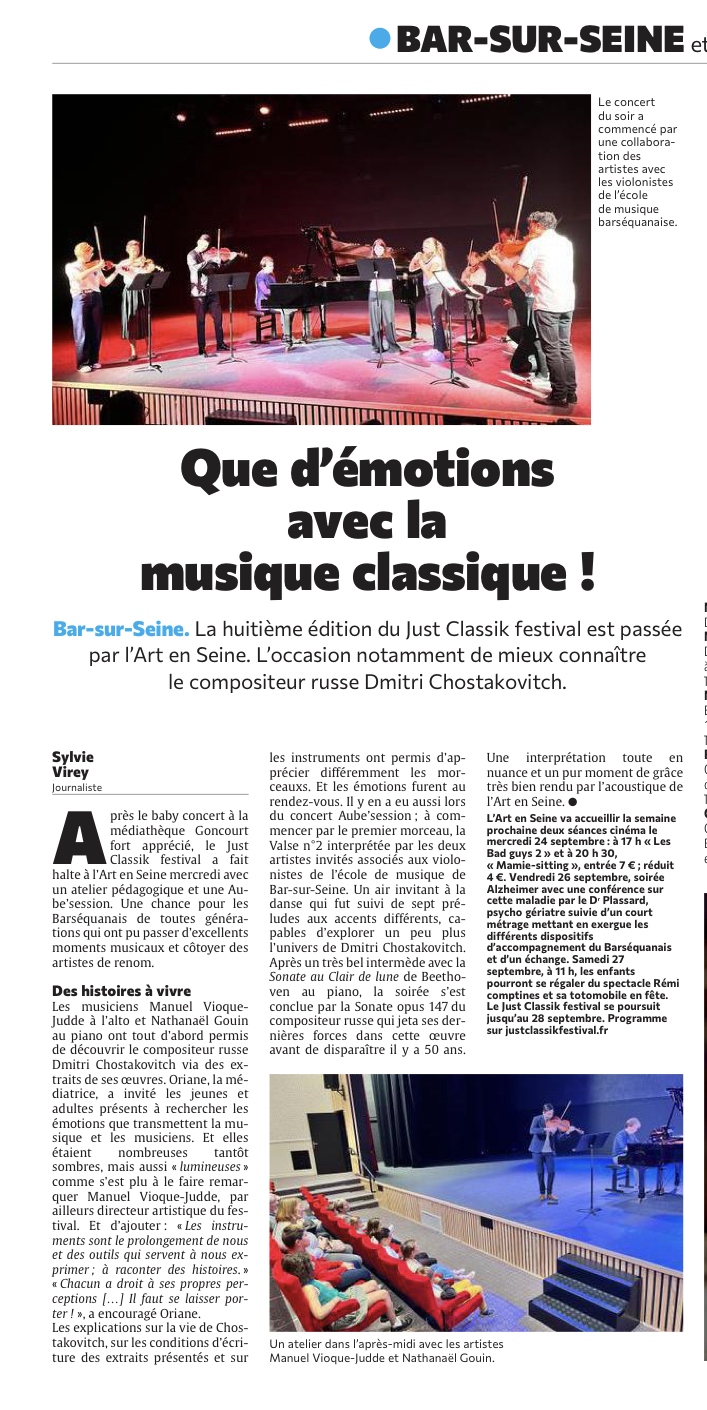 Que d’émotions avec la musique classique à Bar-sur-Seine !