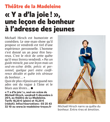 « Y a d’la joie ! », une leçon de bonheur à l’adresse des jeunes