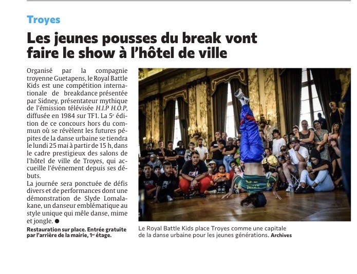 Les jeunes pousses du break vont faire le show à Troyes