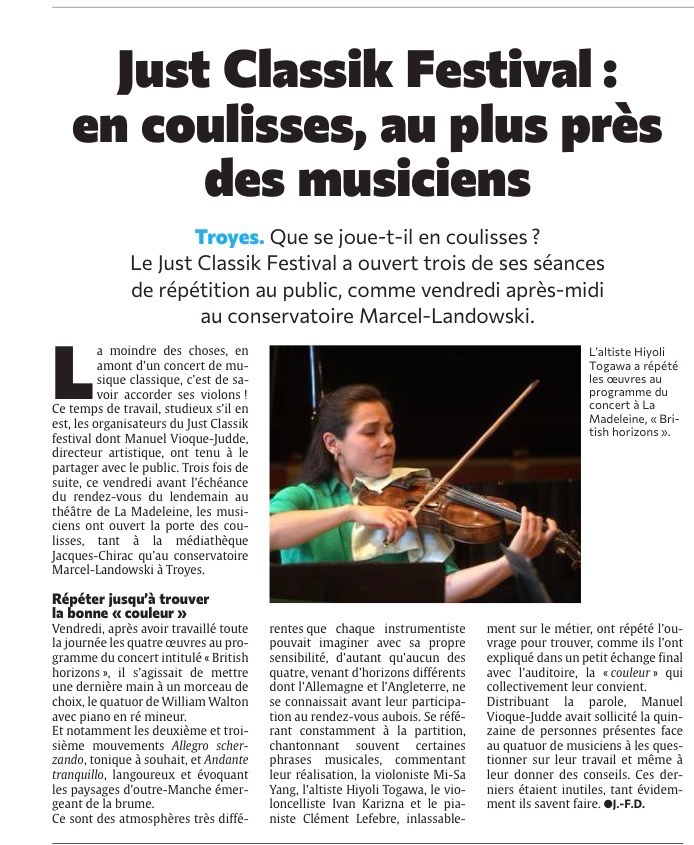 Just Classik Festival : en coulisses, au plus près des musiciens