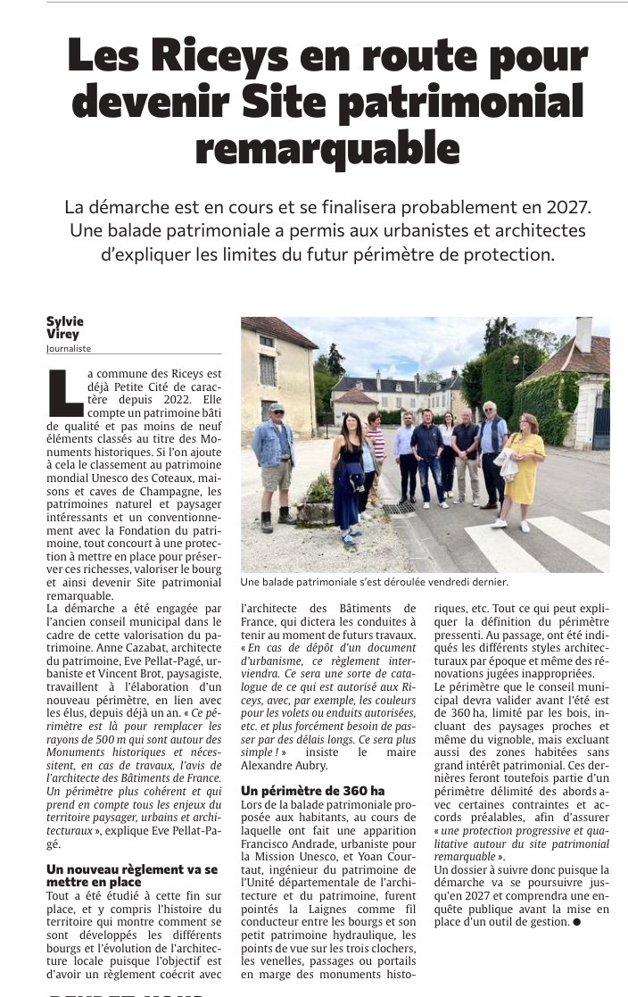 Les Riceys en route pour devenir Site patrimonial remarquable