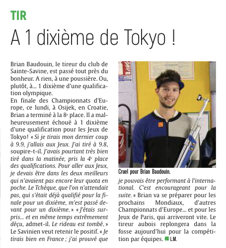 Brian Baudouin en or en mixte mais à 1 dixième de Tokyo.