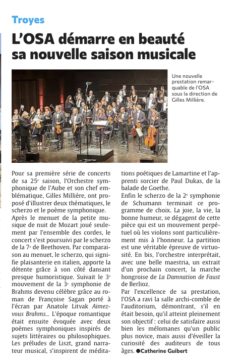 L’OSA démarre en beauté sa nouvelle saison musicale