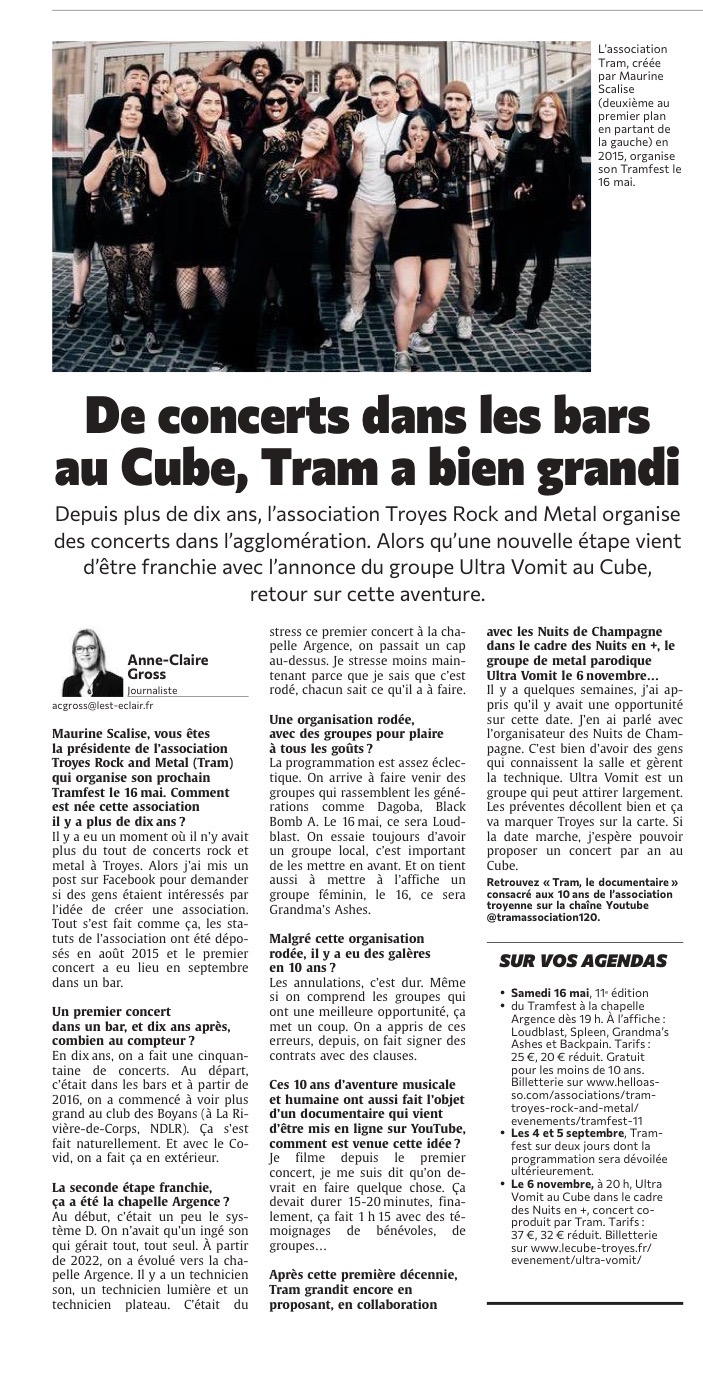 De concerts dans les bars au Cube, Tram a bien grandi