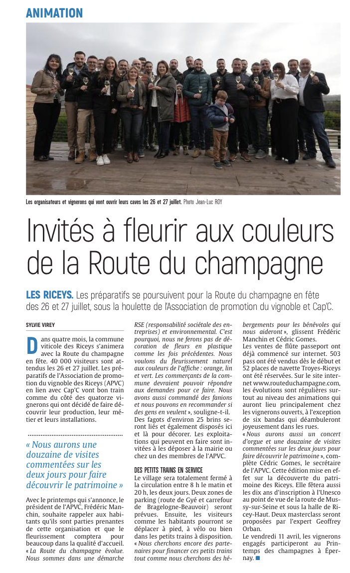 Invités à fleurir aux couleurs de la Route du champagne