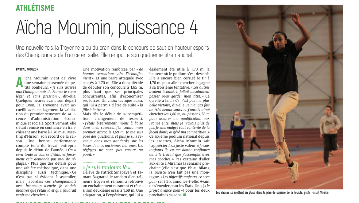 Aïcha Moumin, puissance 4 !