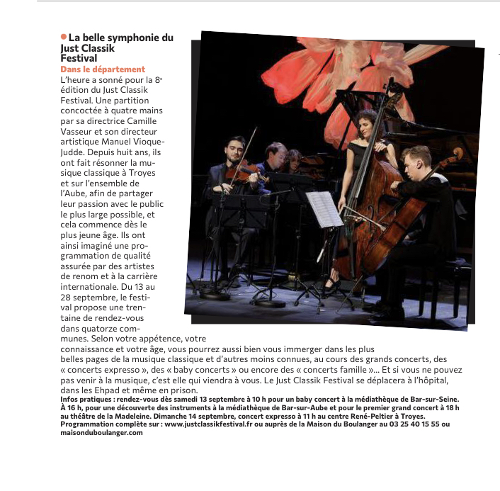 La belle symphonie du Just Classik Festival.
