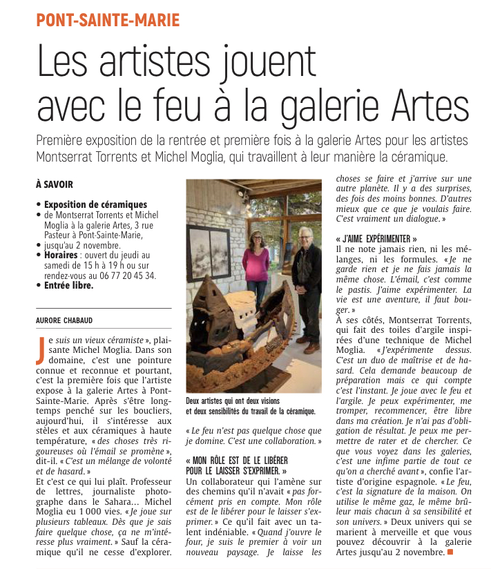 Les artistes jouent avec le feu à la galerie Artes !