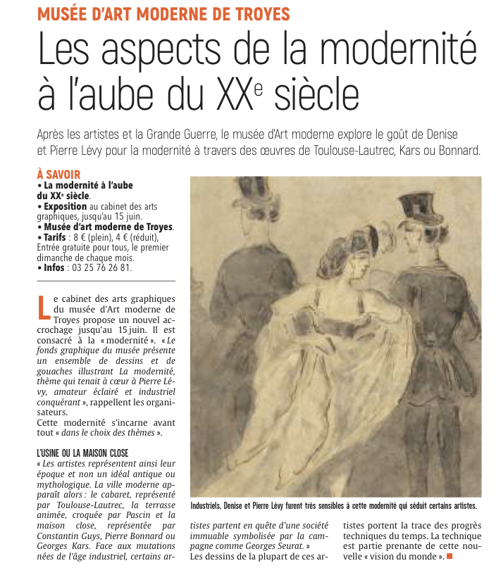 Une exposition sur les aspects de la modernité à l’aube du XXe siècle.