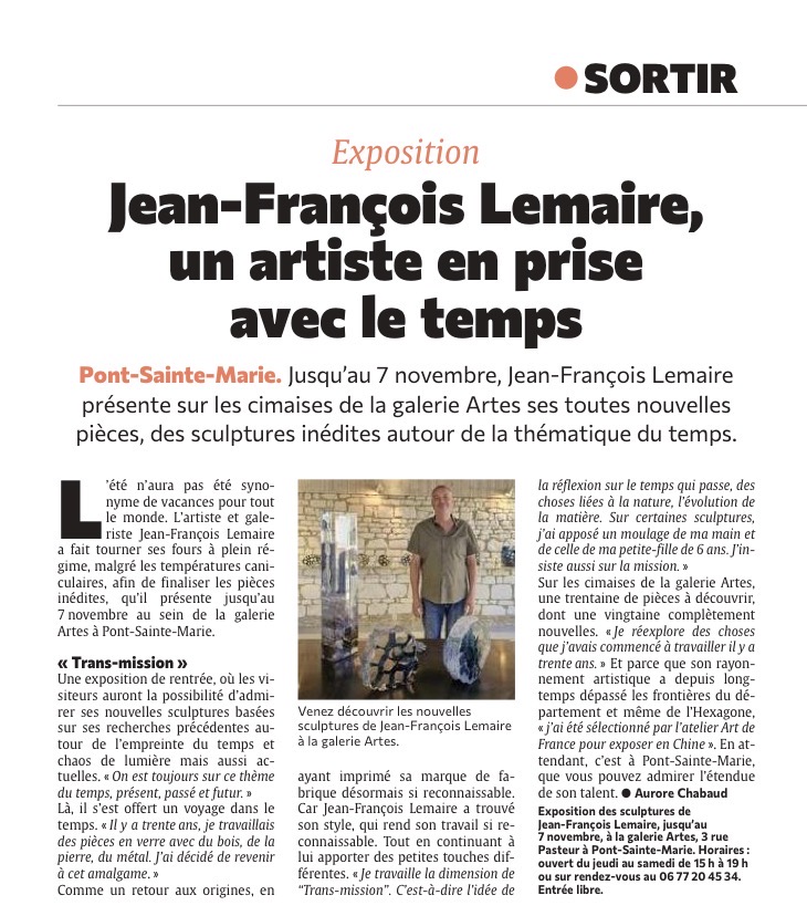 Pépite Arts Visuels : Jean-François Lemaire, un artiste en prise avec le temps