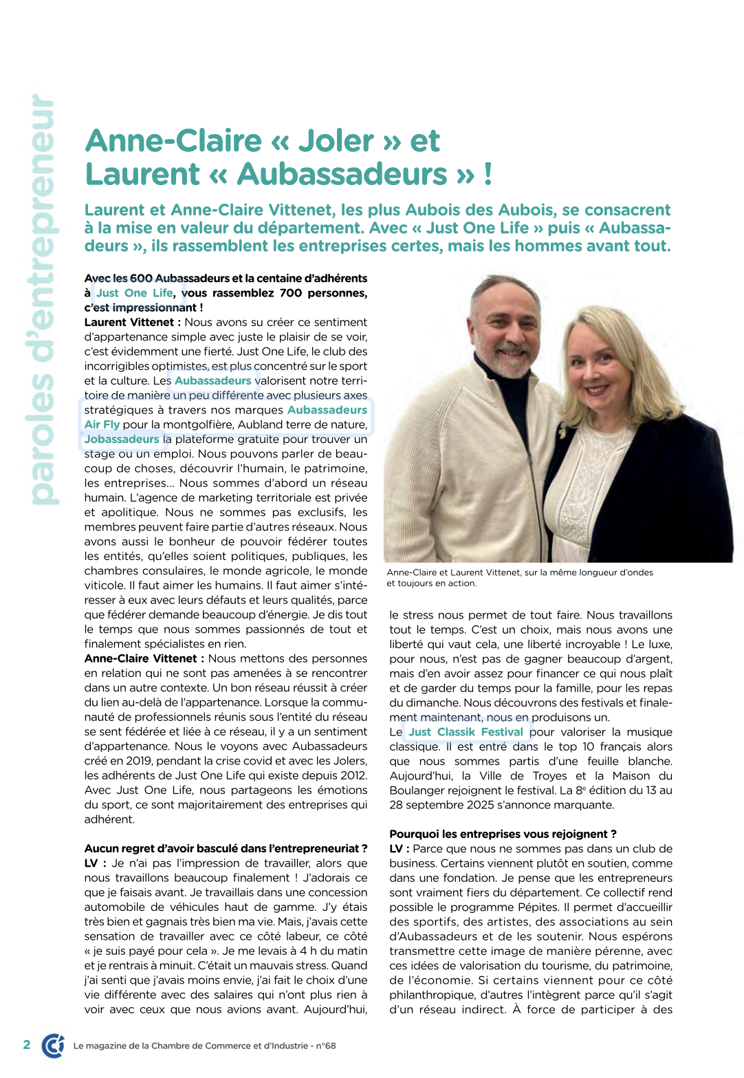 Anne-Claire & Laurent dans le CCI MAG.