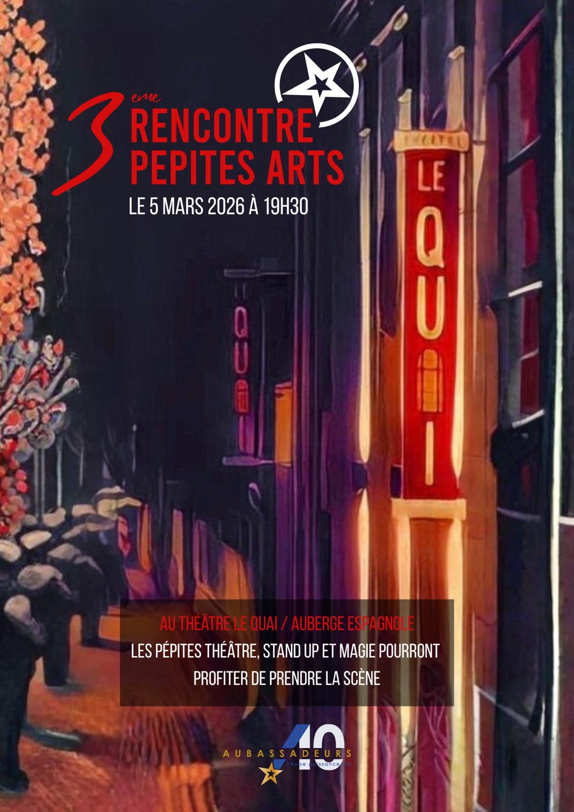 Ce jeudi 5 mars : soirée Pépites Arts Visuels et Arts vivants au Théâtre Le Quai